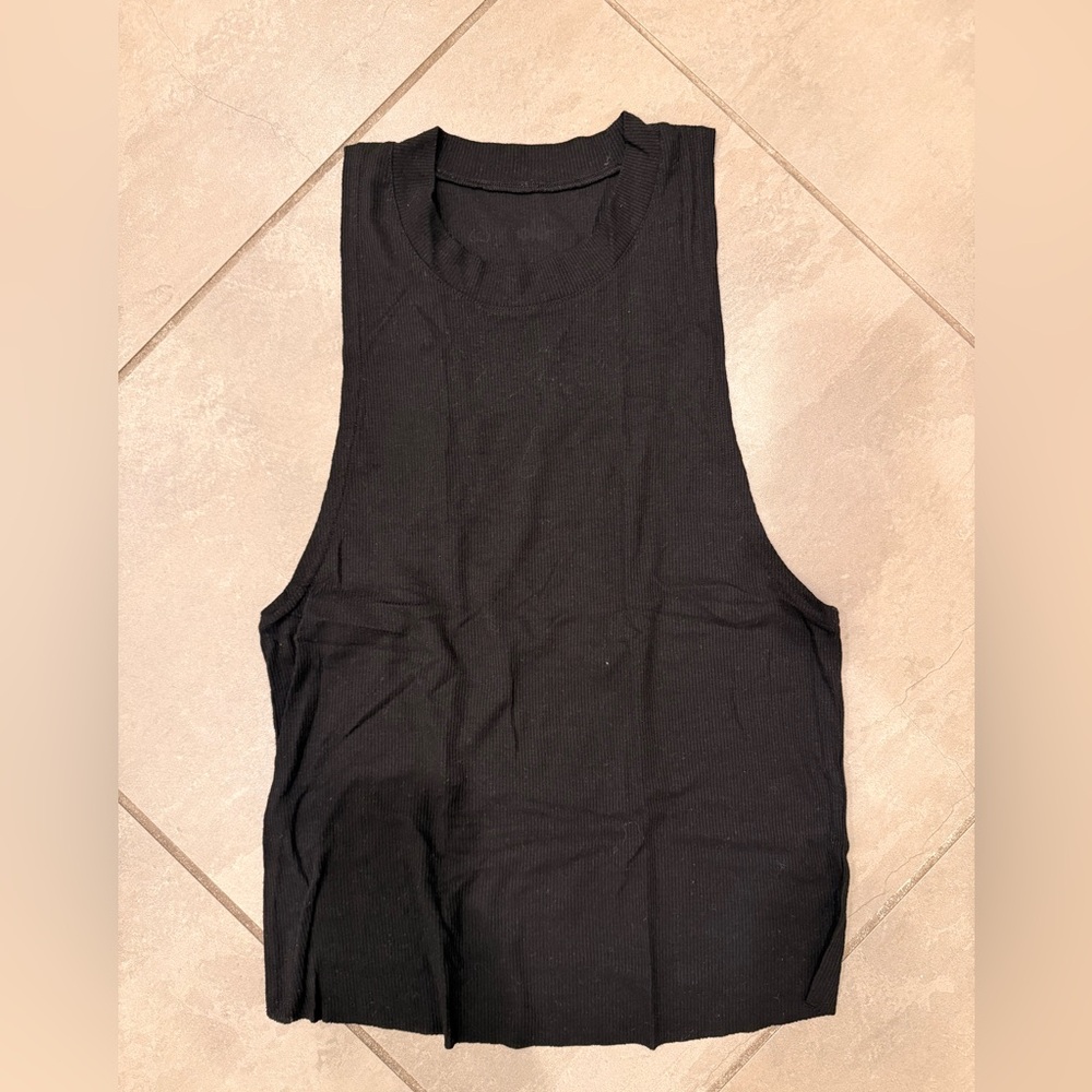 ALO Yoga Black Ribbed Muscle Tank